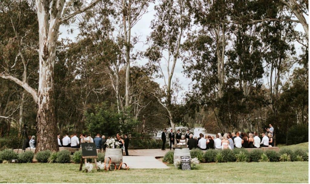 Mitchelton Wines outdoor wedding party