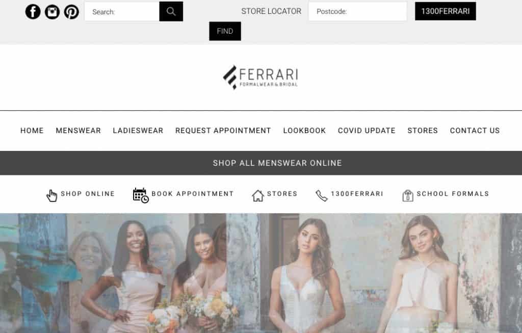 Ferrari Formalwear & Bridal, Bridal Wear