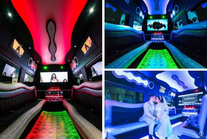 neon lights inside limo