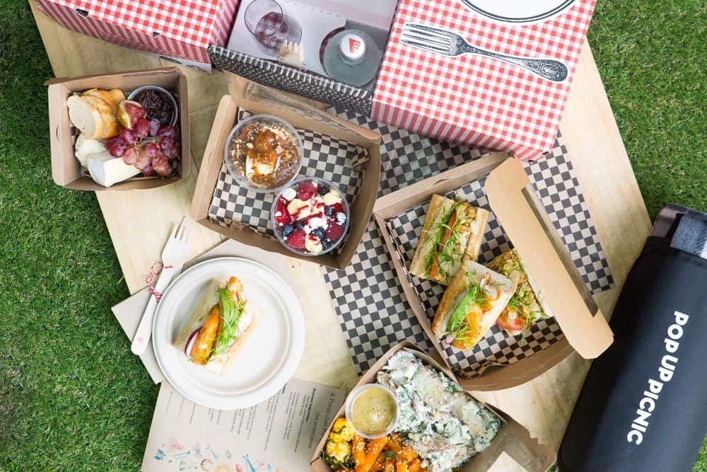 boxes of food with picnic