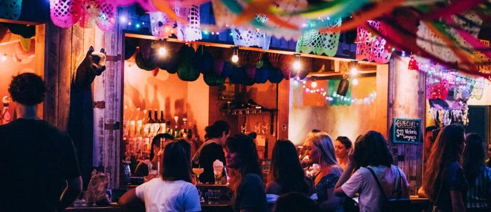 colourful bar with people
