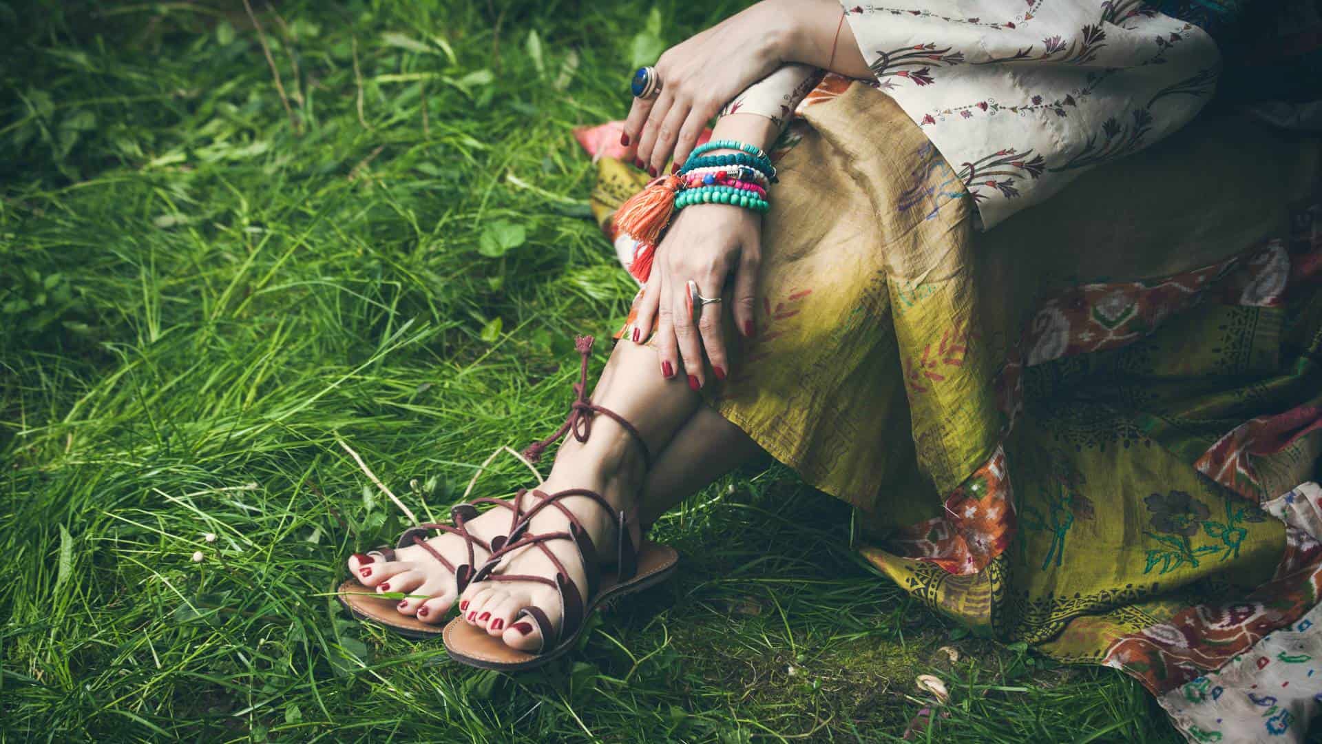 matching boho dresses with lace and earthy tones