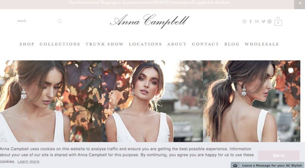 Anna Campbell Couture Wedding Dress Maker Melbourne