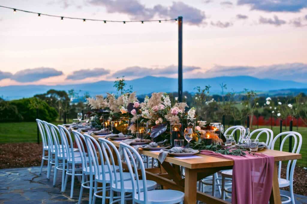 Elegant Table Arrangement For Yarra Valley Wedding 1024x681