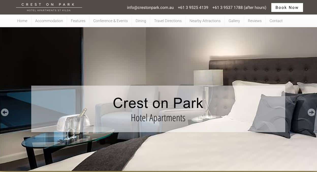 crest on park hotel and accommodation burwood melbourne 