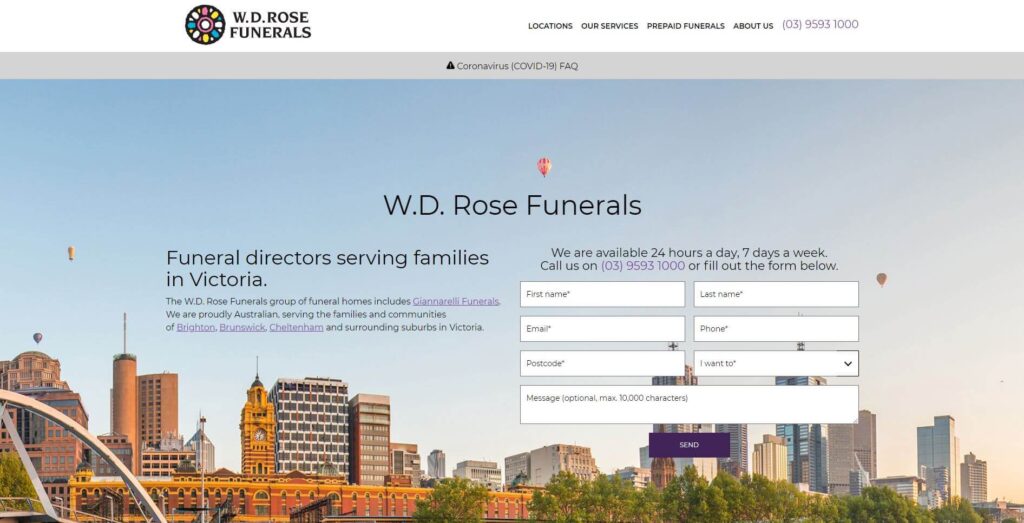 w.d. rose funerals