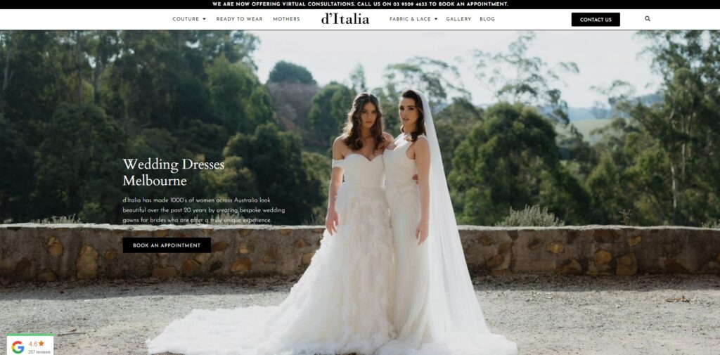 ditalia affordable wedding dress shops melbourne
