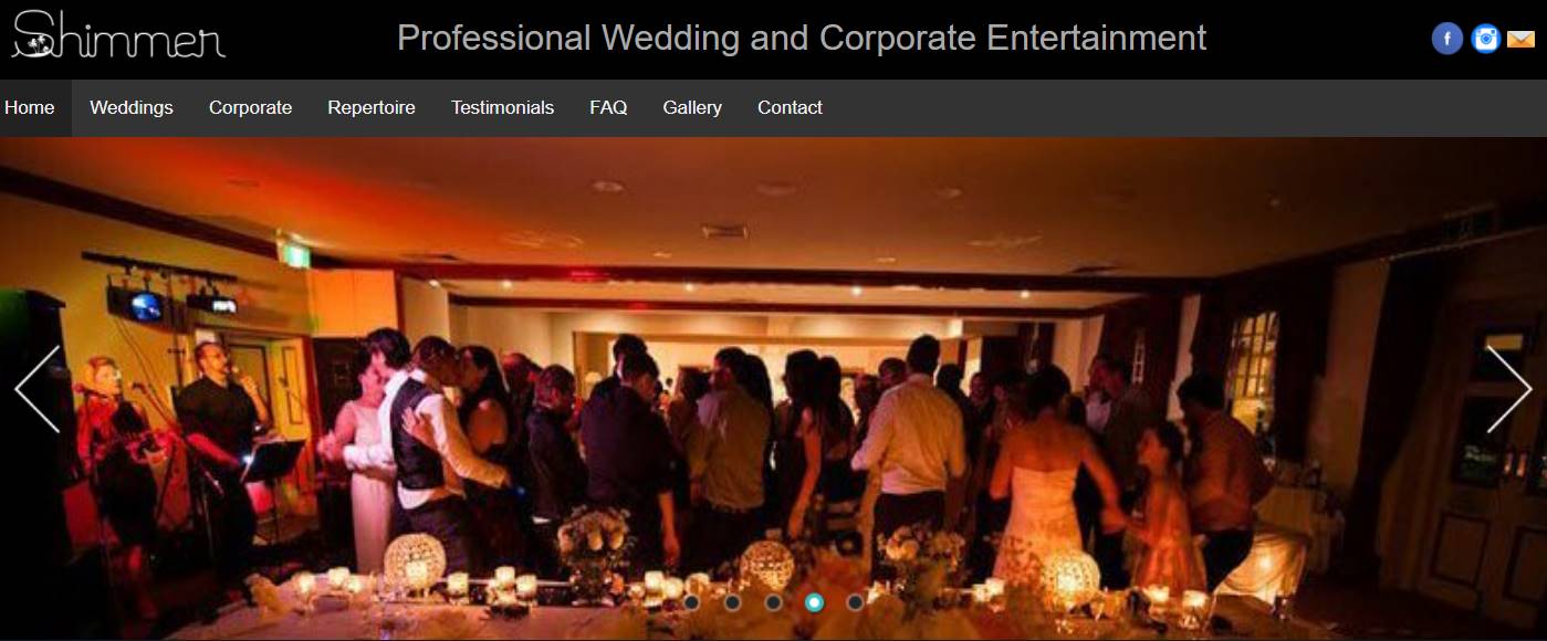 shimmer wedding and corporate entertainment wedding singers and bands in perth