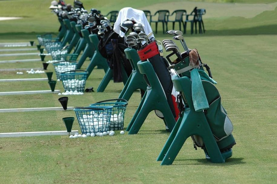golf clubs bags driving range free photo on pixa