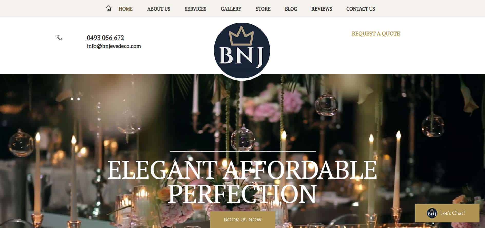 bnj events and decorations