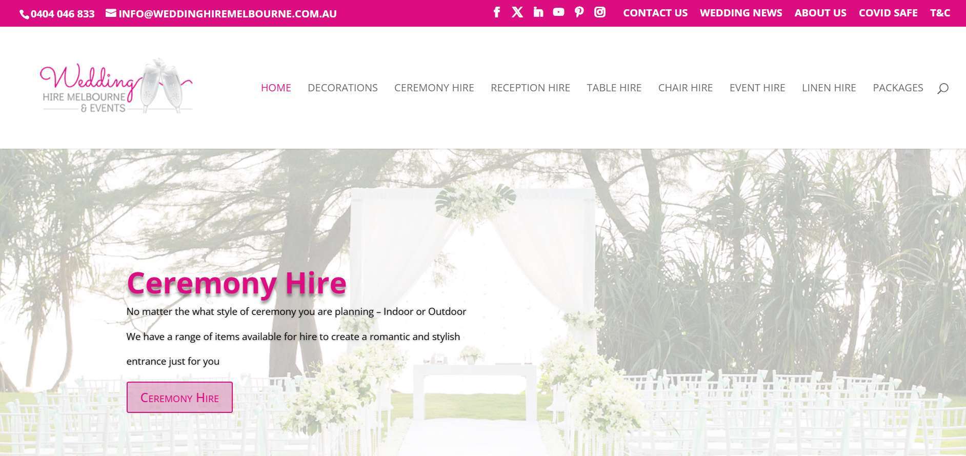 wedding hire melbourne